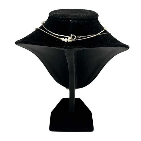 Korea Gold Tone Faux Pearl Necklace 29” - Picture 8 of 11